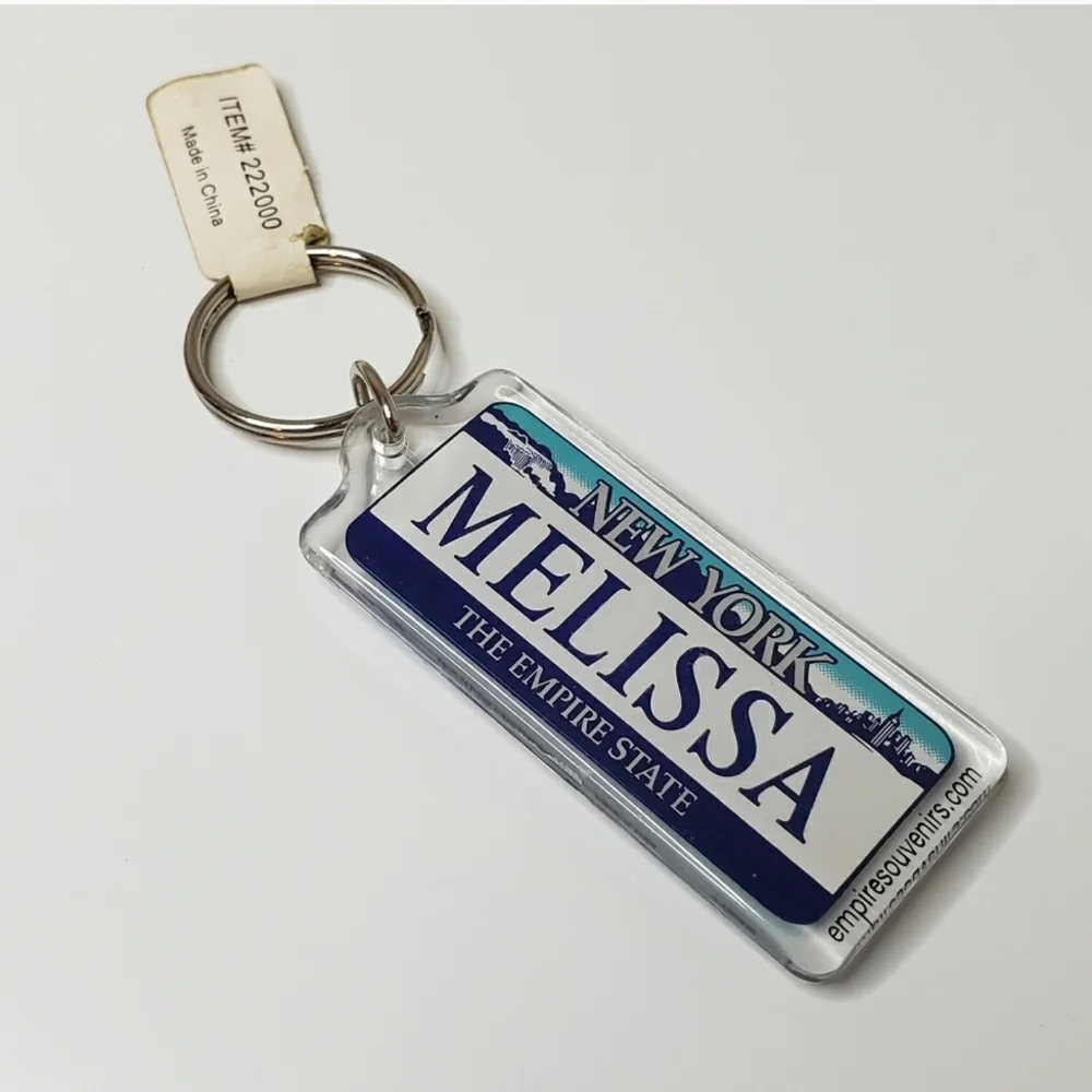 Melissa New York License Plate Keychain Personal Name Keychain